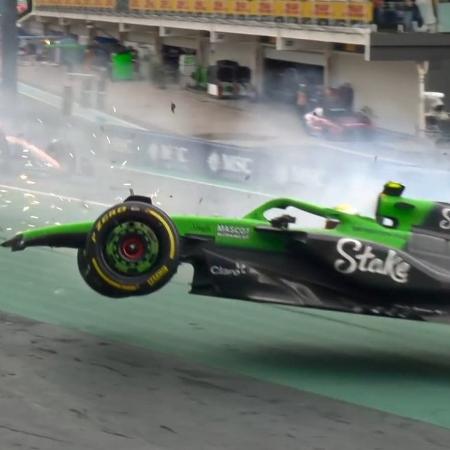Gabriel Bortoleto, da Sauber, sofreu acidente na corrida sprint do Grande Prêmio de São Paulo