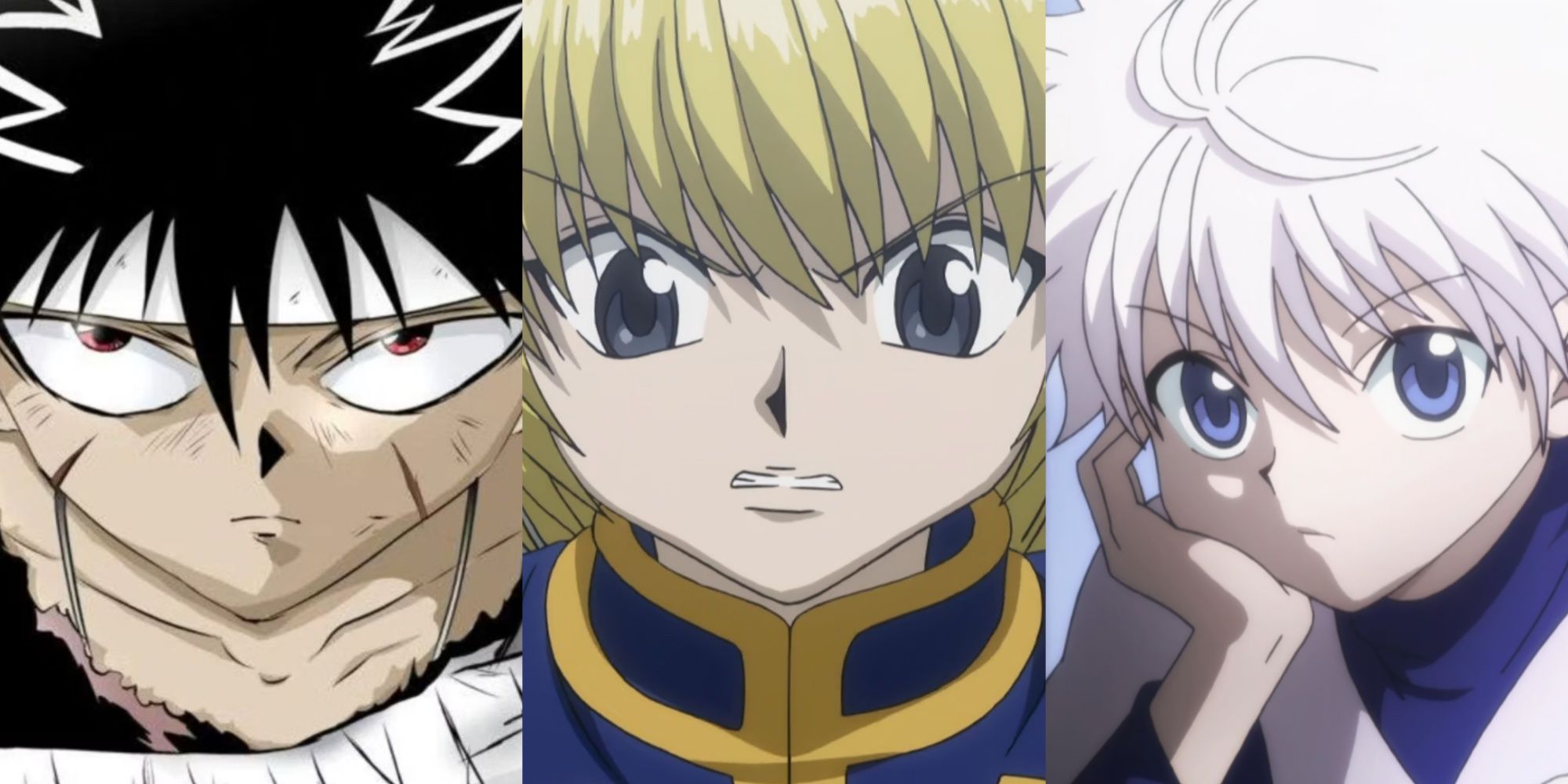 Hiei from Yu Yu Hakusho, Kurapika, and Killua from Hunter x Hunter