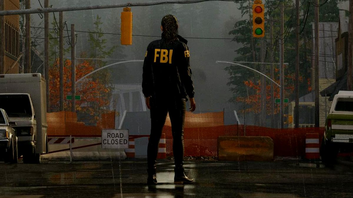 Alan Wake 2 Fbi Outfit Character In Rain