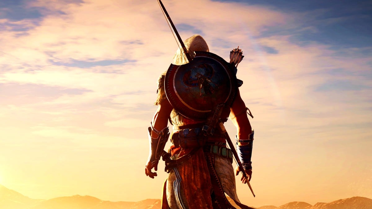 Assassins Creed Origins Bayek Desert Sunset