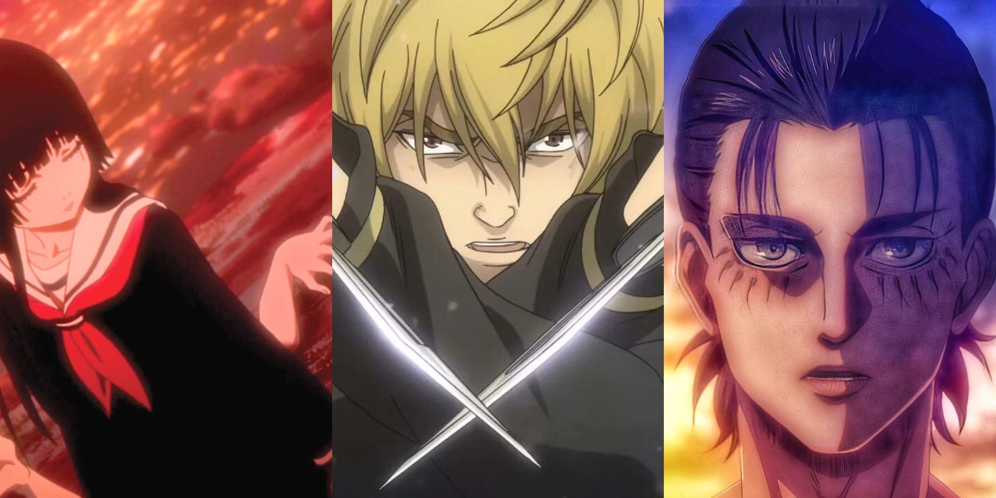 Ai in Hell Girl, Thorfinn in Vinland Saga, Eren in Attack On Titan