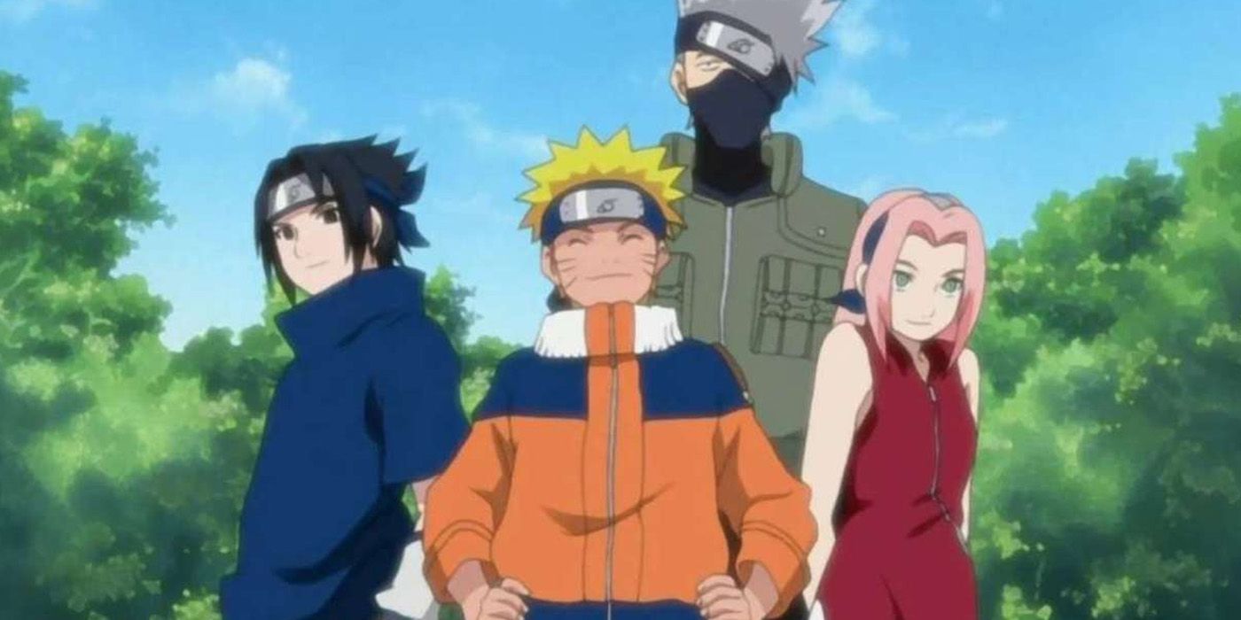 Naruto, Sasuke, Sakura, and Kakashi - The members of Team 7