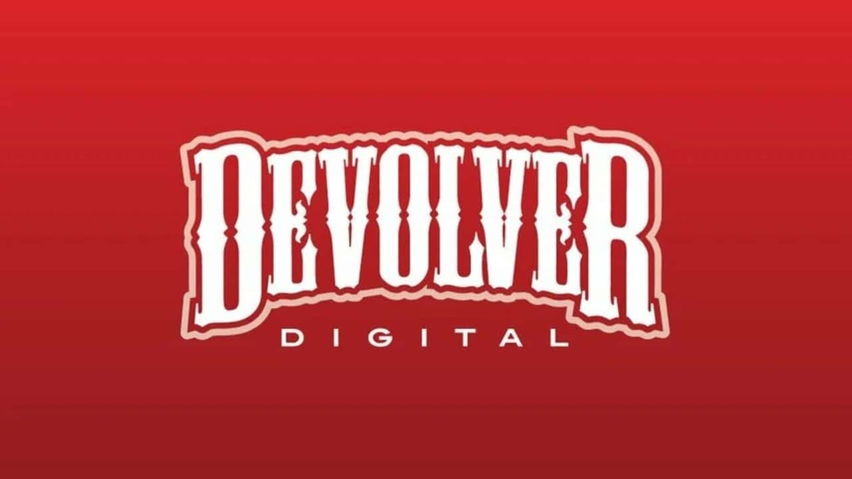 Devolver Digital text logo on Red background