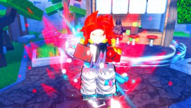 Roblox Anime Last Stand Exotic Unit Gogata Floating With His Red Aura Looking Menacing