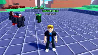 Roblox Titan Rng Standing On Blue Square Ground With Pets