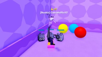 Roblox Inside Out 2 Simulator Character Faer Standing On Oink Yellow Hoverboard With Three Pet Raccoons