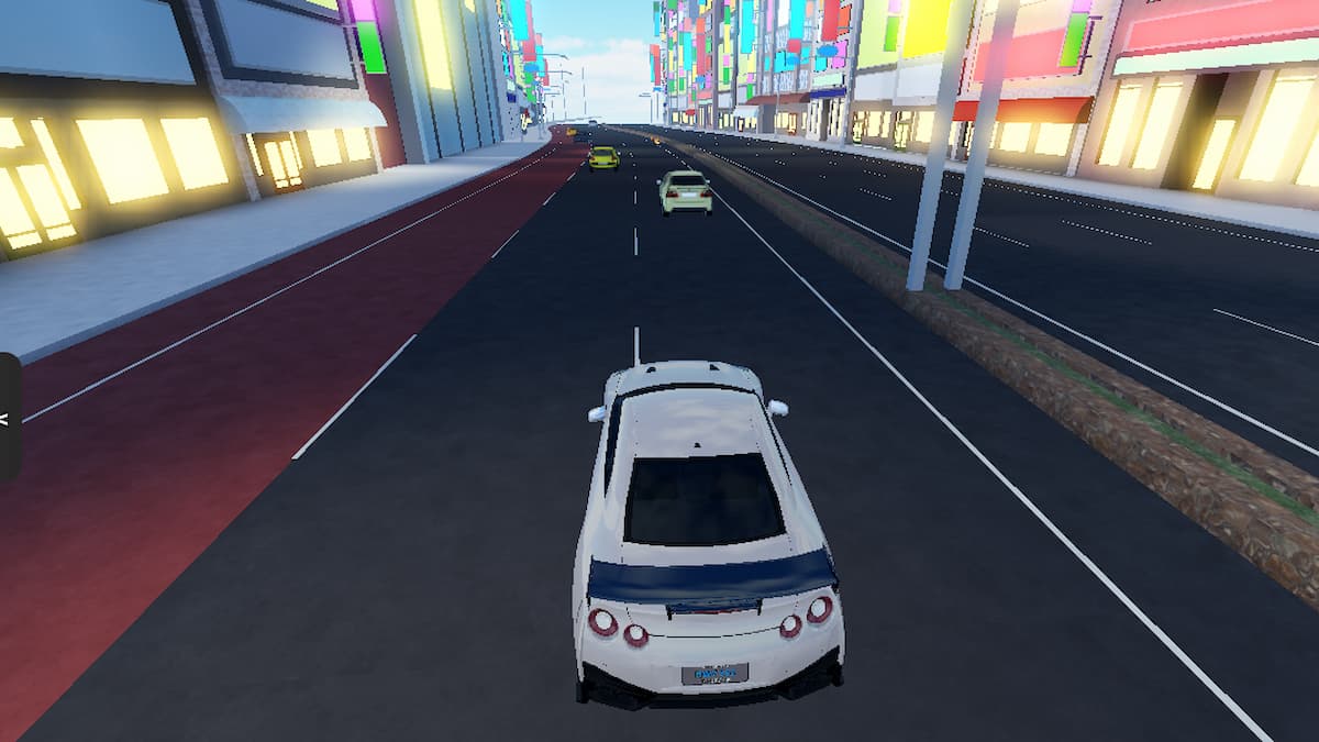 Roblox Highway Syndicate White Car Speeding Down Highway