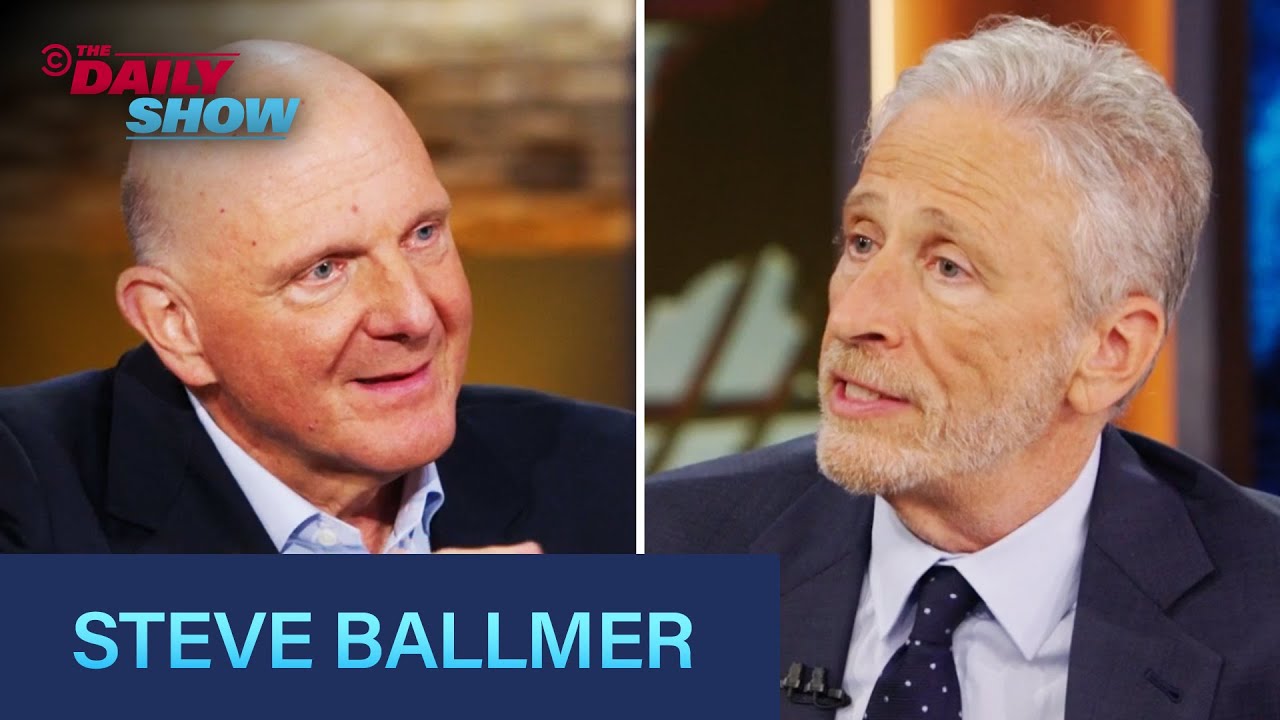 Steve Ballmer brings his facts in a deep dive on government policy with 'Daily Show's' Jon Stewart – GeekWire