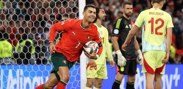 CR7 marca, se machuca e Portugal vence Espanha no campeonato