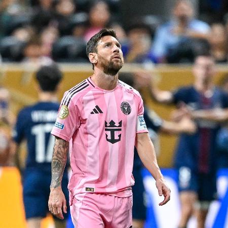 Messi reage após gol do PSG sobre o Inter Miami, nas oitavas do Mundial Messi reage após gol do PSG sobre o Inter Miami, nas oitavas do Mundial