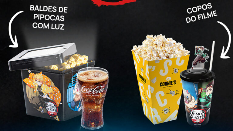 Balde de Pipocas Especial e Copos de Demon Slayer: Castelo Infinito em Portugal