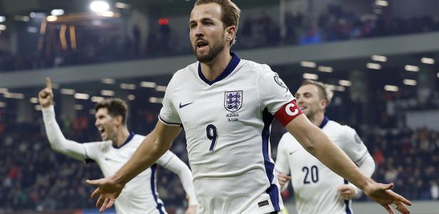 Kane brilha, Inglaterra vence Albânia e garante vaga na Copa 2026