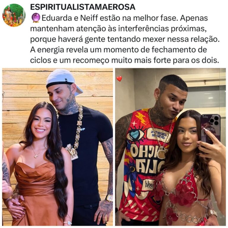 Eduarda e Neiff em sua melhor fase! 🌟 A @espiritualistamaerosa revelou que a energia…