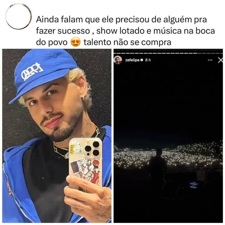 Zé Felipe celebra sucesso de show em Boa Vista (RR) nos stories!