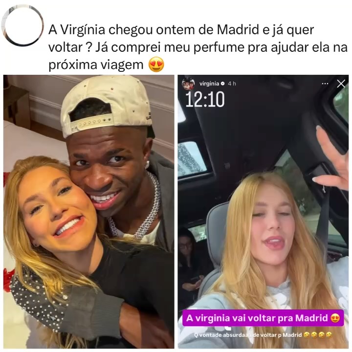 Saudades de Madrid! Virgínia chegou ao Brasil e já compartilhou…