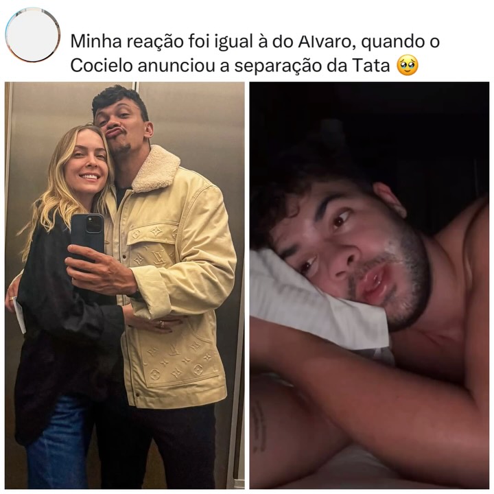 Álvaro compartilha vídeo reagindo ao fim do casamento de Júlio Cocielo