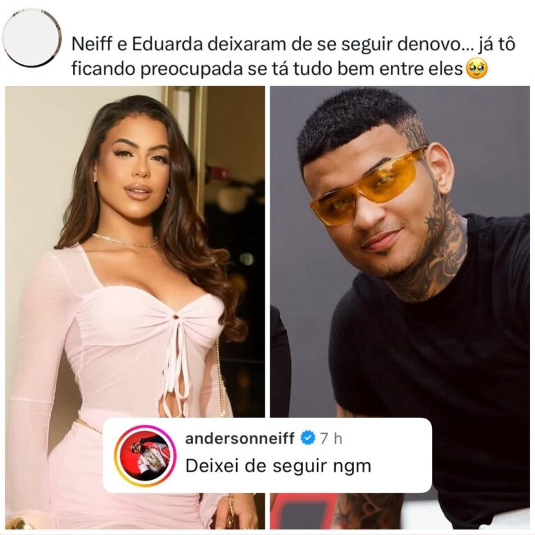 Eita! Internautas notam que Anderson Neiff e Eduarda Gutierrez pararam de…
