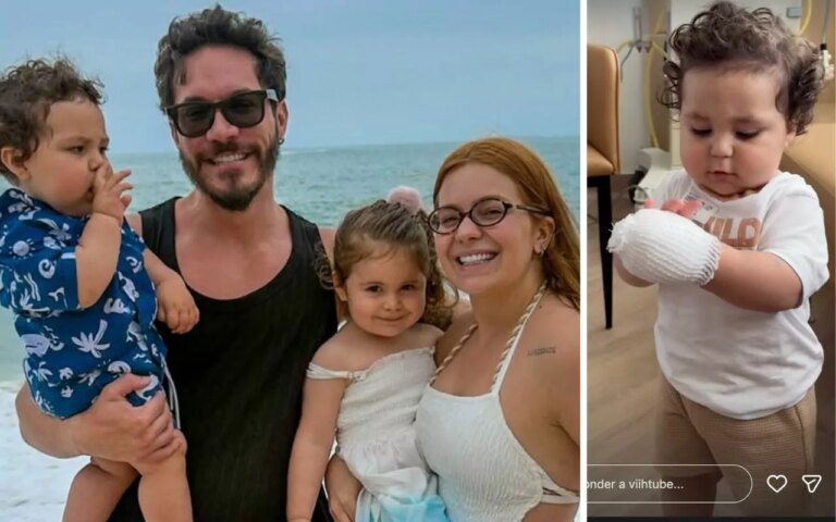 Viih Tube e Eliezer e os filhos, Lua Di Felice, de 2 anos e Ravi, de um ano